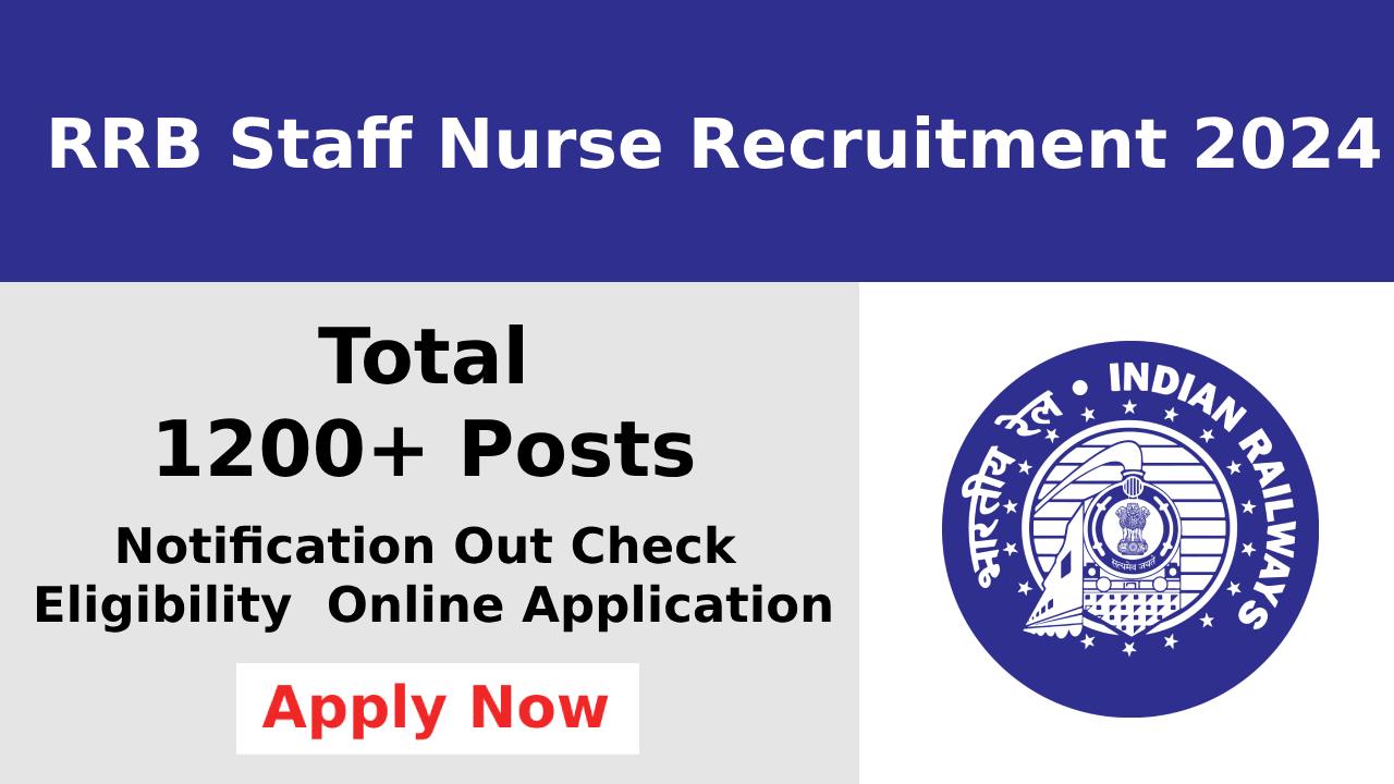 RRB Staff Nurse Recruitment 2024, Notification Out For 1,200+ Vacancies